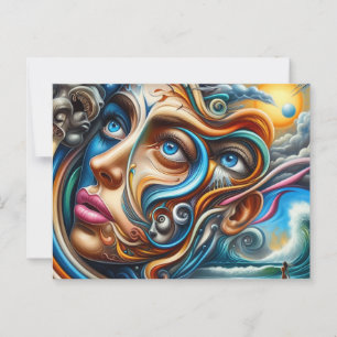 Carte Postale Dreamscape Abstrait Ocean Serenity & Cosmic Wonder
