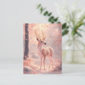 Carte Postale Dreamy Fawn en bois d'automne rose (Debout devant)
