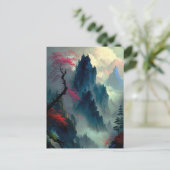 Carte postale Dreamy Misty Mountain Landscape (Debout devant)