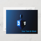 Carte Postale Dreidel bleu brillant (Devant / Derrière)