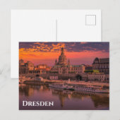 Carte Postale Dresde Allemagne Sunset Photo Voyage (Devant / Derrière)