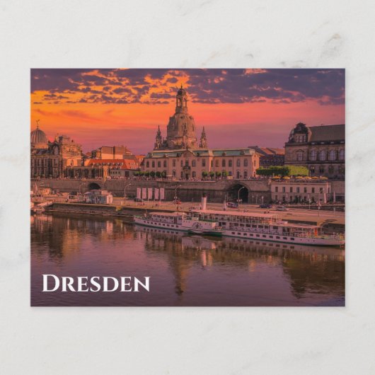 Carte Postale Dresde Allemagne Sunset Photo Voyage (Devant)