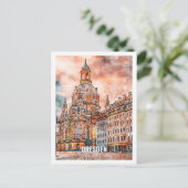 Carte Postale Dresde Allemagne Travel Place Aquarelle (Debout devant)