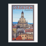 Carte Postale Dresde - Frauenkirche<br><div class="desc">La Frauenkirche se distingue sur les toits du centre-ville de Dresde,  en Allemagne</div>