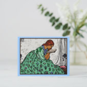 Carte Postale Dress Vert Lecture Femme Illustration classique (Debout devant)