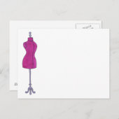 Carte Postale Dressform rose Mode Design Coudre Mannequin (Devant / Derrière)