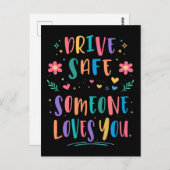 Carte Postale Drive safe someone loves you (Devant / Derrière)