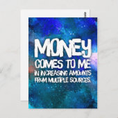 Carte Postale Droit d'attraction Citation de manifeste d'argent (Devant / Derrière)