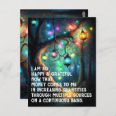 Carte Postale Droit d'attraction Manifestation de l'argent Citat (Devant / Derrière)