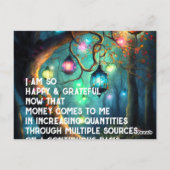 Carte Postale Droit d'attraction Manifestation de l'argent Citat (Dos)