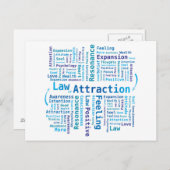 Carte Postale Droit de l'attraction Mot Cloud dans les couleurs  (Devant / Derrière)