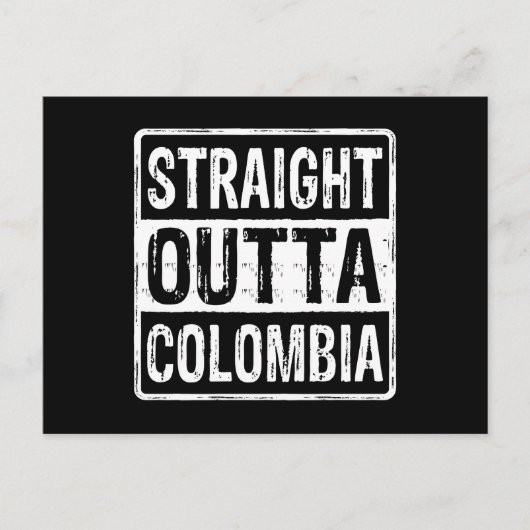 Carte Postale Droit devant la Colombie Noir Blanc (Devant)