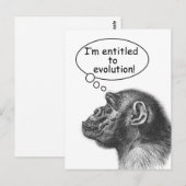 Carte Postale Droit d'évolution de grande singe (Devant / Derrière)
