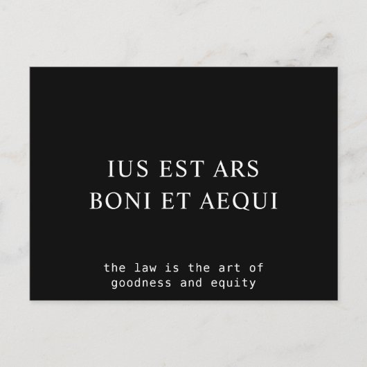 Carte Postale Droit Goodness & Equity Inspirational Latin Citati (Devant)