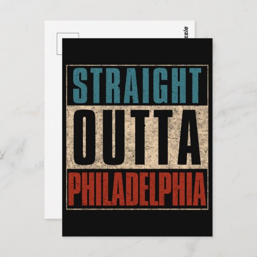 Carte Postale Droite en direction de Philadelphie Pennsylvanie P (Devant / Derrière)