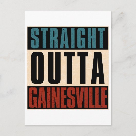 Carte Postale Droite Outta Gainesville Floride FL (Devant)