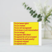 Carte Postale Droits de l'homme (Debout devant)