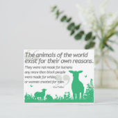 Carte Postale Droits des animaux - Alice Walker - conception de  (Debout devant)