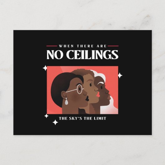 Carte Postale Droits des femmes | Quand il n'y a pas de plafonds (Devant)