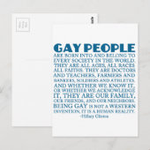 Carte Postale Droits des homosexuels (Devant / Derrière)