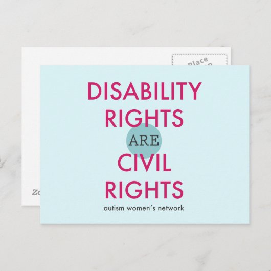 Carte postale Droits d'invalidité (Devant / Derrière)