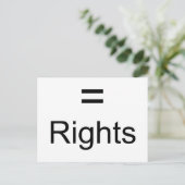 Carte Postale Droits égaux (Debout devant)