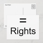 Carte Postale Droits égaux (Devant / Derrière)