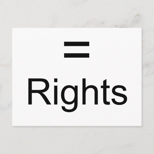 Carte Postale Droits égaux (Devant)