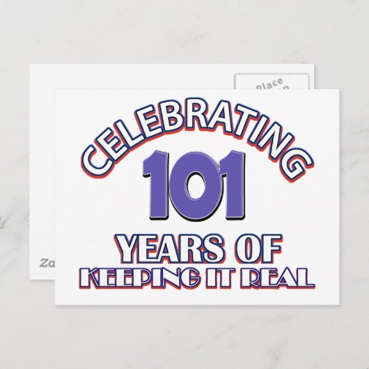 Carte Postale Drôle 101e anniversaire conceptions (Devant / Derrière)