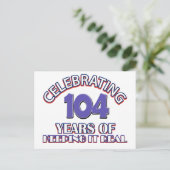 Carte Postale Drôle 104ème anniversaire conceptions (Debout devant)