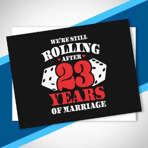 Carte Postale Drôle 23e Anniversaire de Mariage Couple Marié dep
