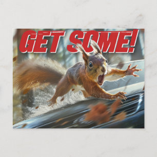 Carte Postale Drôle Action Squirrel "Obtenez-en"