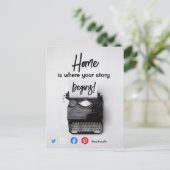 Carte Postale drôle agence immobilière la maison est l'endroit o (Debout devant)