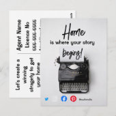 Carte Postale drôle agence immobilière la maison est l'endroit o (Devant / Derrière)