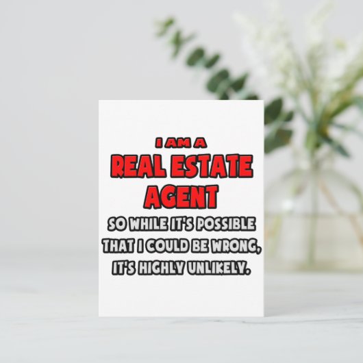 Carte Postale Drôle Agent Immobilier .. Très improbable (Debout devant)
