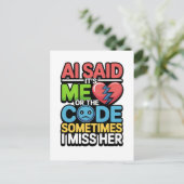 Carte Postale Drôle AI Coding Quote - Humour programmeur (Debout devant)