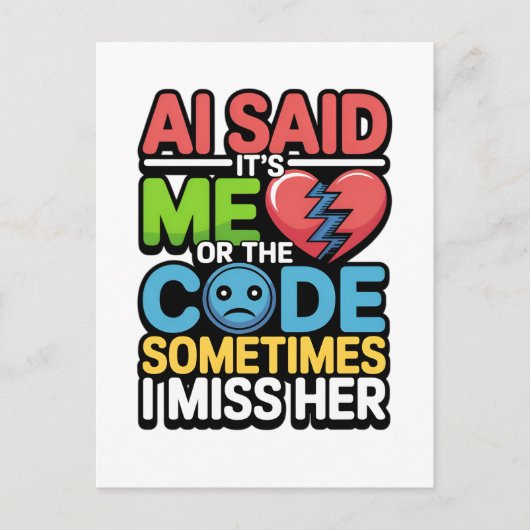 Carte Postale Drôle AI Coding Quote - Humour programmeur (Devant)