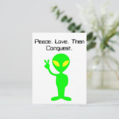 Carte Postale Drôle Alien Sci-Fi Cartoon Art Extraterrestre (Debout devant)
