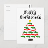 Carte Postale Drôle Alligator Caricature Arbre de Noël (Devant / Derrière)