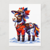 Carte Postale Drôle âne Canada à thème âne (Devant)