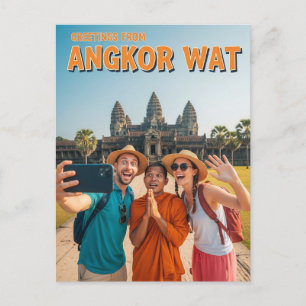 Carte Postale Drôle Angkor Vat Cambodge