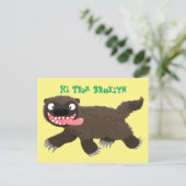 Carte Postale Drôle animal avide de carcajou (Debout devant)