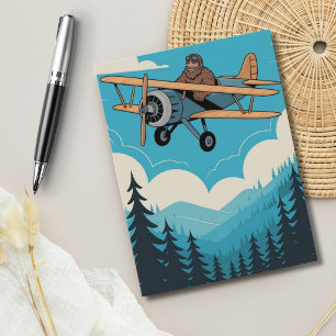 Carte Postale Drôle Anniversaire Bigfoot Avion Vintage Personnal