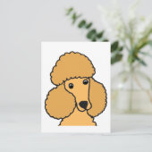 Carte Postale Drôle Apricot Poodle Chien Caricature (Debout devant)