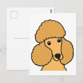 Carte Postale Drôle Apricot Poodle Chien Caricature (Devant / Derrière)