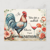 Carte Postale Drôle Aquarelle Cocktail Cocktail Anniversaire (Devant)