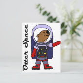 Carte Postale Drôle Astronaut de loutres de mer dans le dessin d (Debout devant)