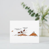 Carte Postale Drôle automne saison Horse & Papillon Cartoon (Debout devant)