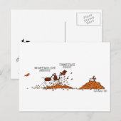 Carte Postale Drôle automne saison Horse & Papillon Cartoon (Devant / Derrière)