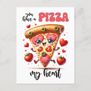 Carte Postale Drôle Avoir Une Pizza Mon Coeur Punny Valentine